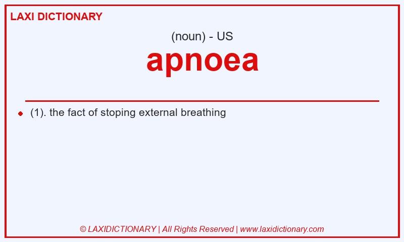 Definition apnoea in American English