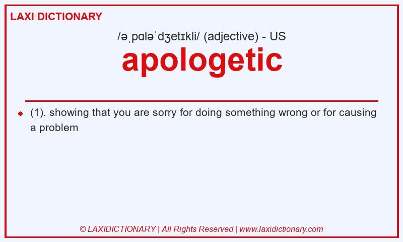 Definition apologetic in American English