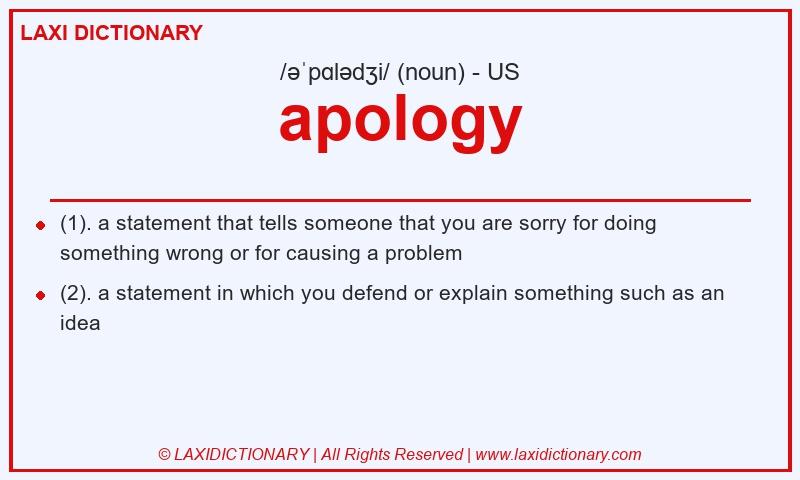 Definition apology in American English