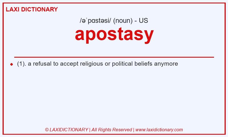 Definition apostasy in American English