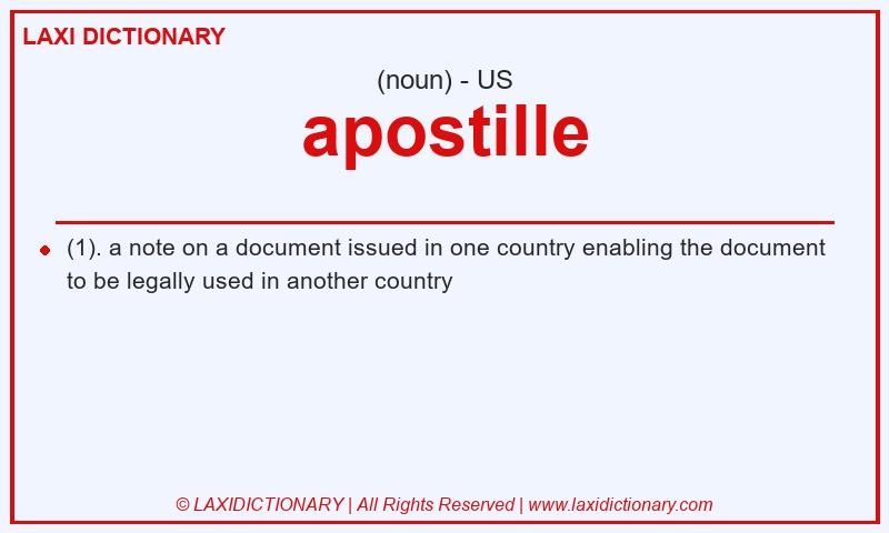Definition apostille in American English