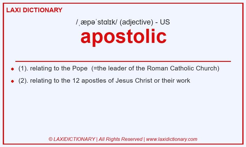 Definition apostolic in American English