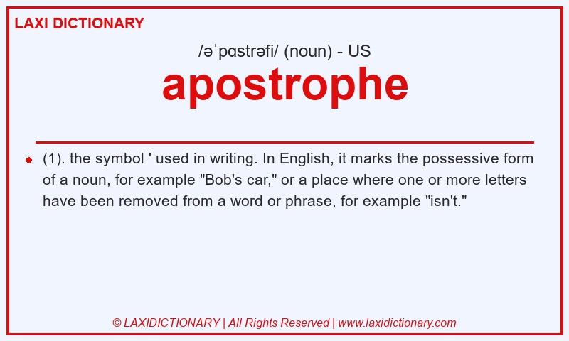 Definition apostrophe in American English
