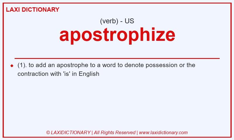 Definition apostrophize in American English