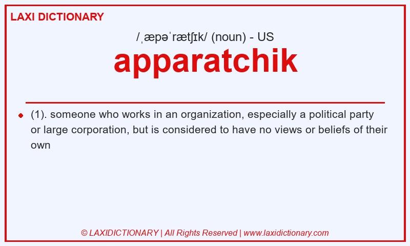 Definition apparatchik in American English
