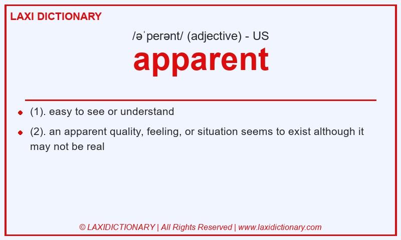 Definition apparent in American English
