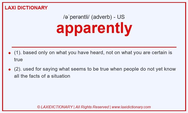 Definition apparently in American English
