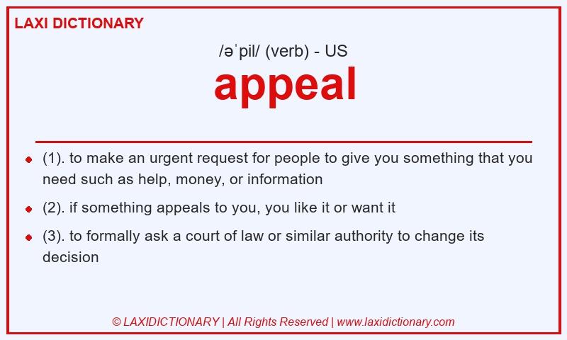 Definition appeal in American English
