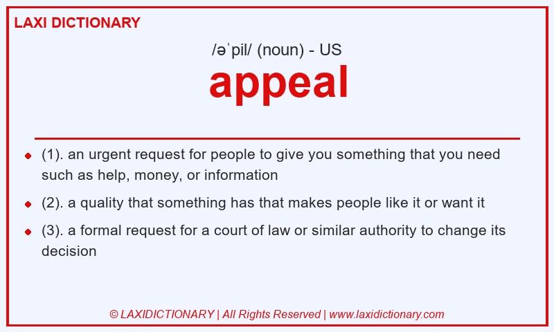 Definition appeal in American English