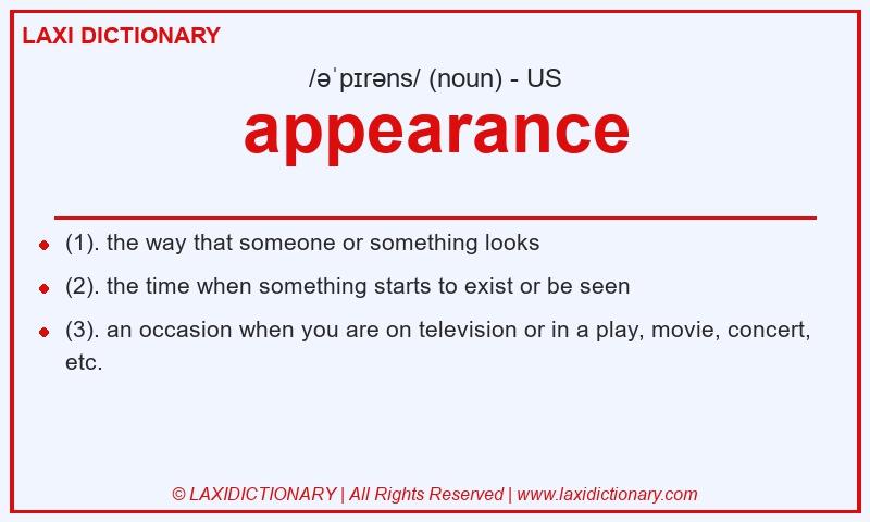 Definition appearance in American English
