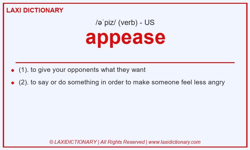 Definition appease in American English