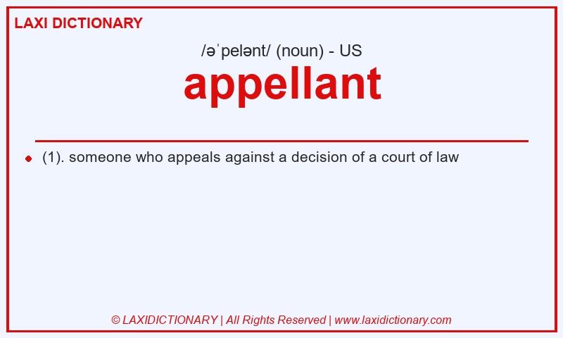 Definition appellant in American English