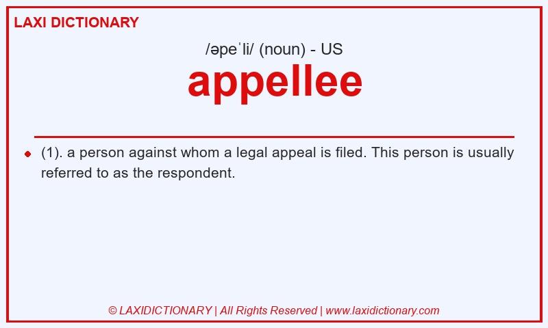 Definition appellee in American English
