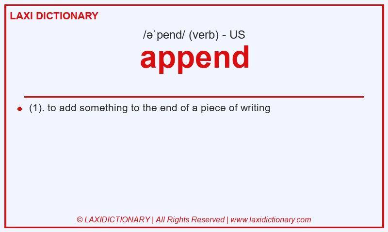 Definition append in American English