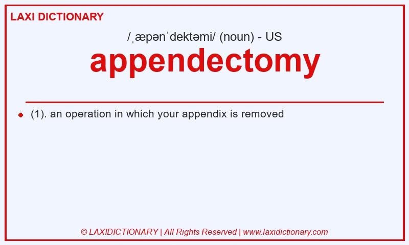 Definition appendectomy in American English