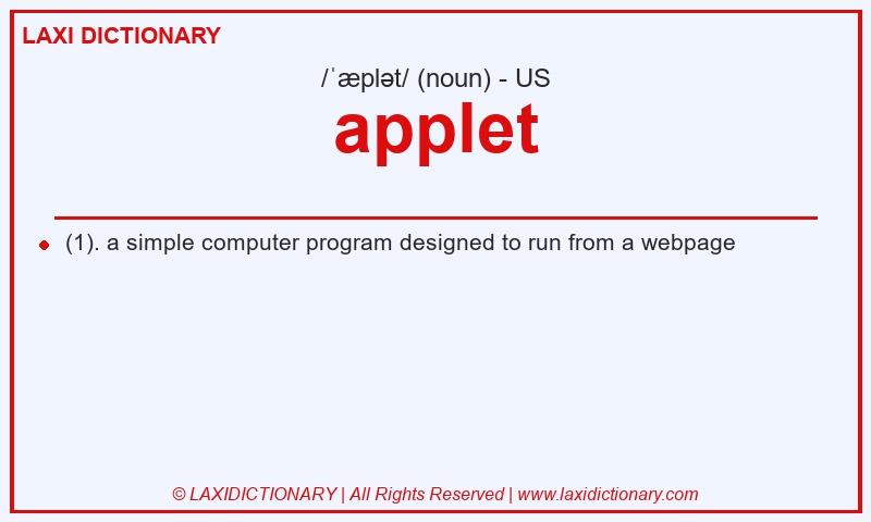 Definition applet in American English