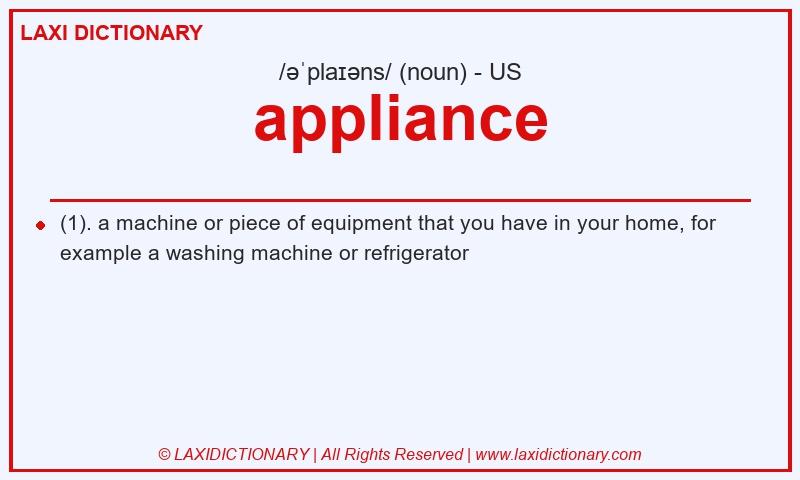 Definition appliance in American English