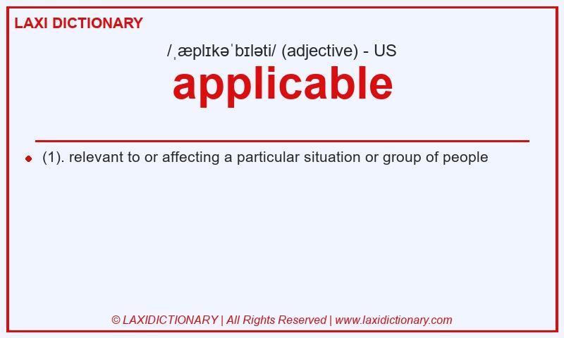 Definition applicable in American English
