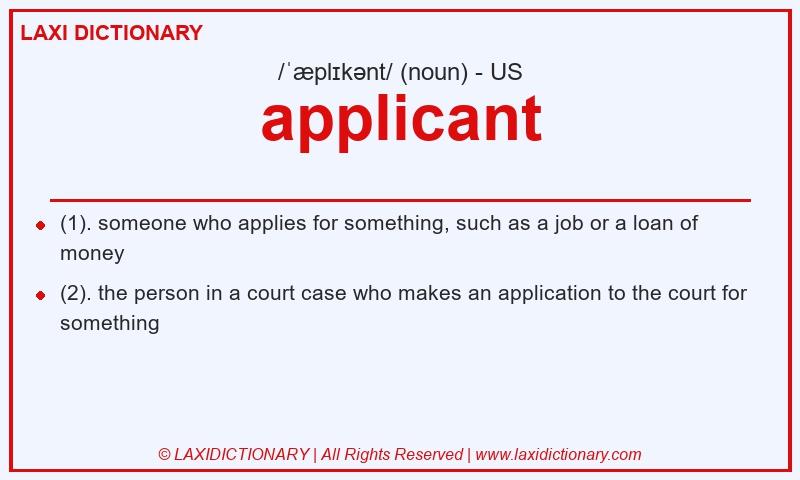Definition applicant in American English