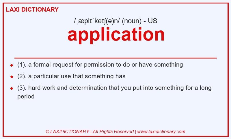 Definition application in American English