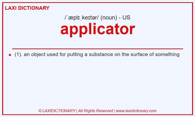 Definition applicator in American English