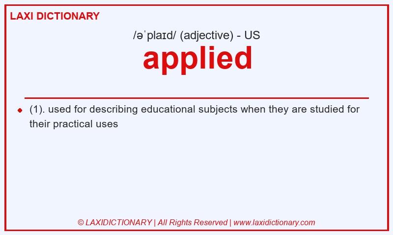 Definition applied in American English