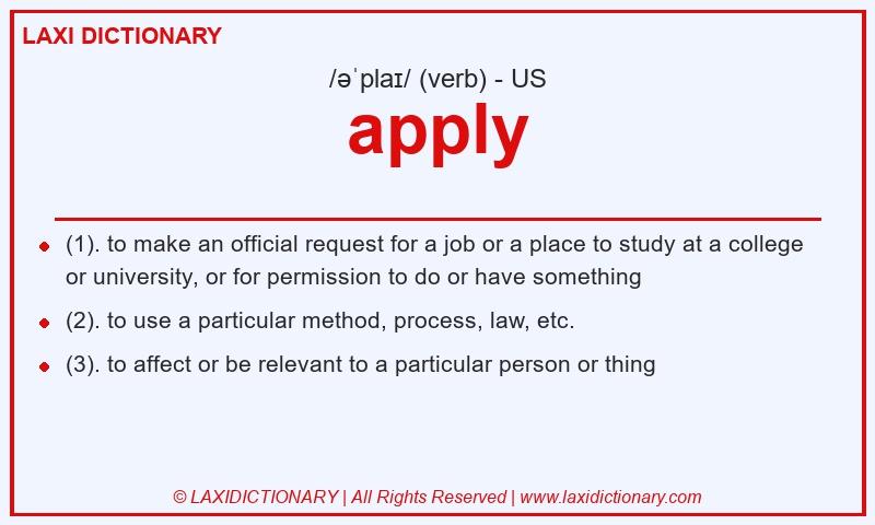 Definition apply in American English