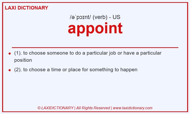 Definition appoint in American English