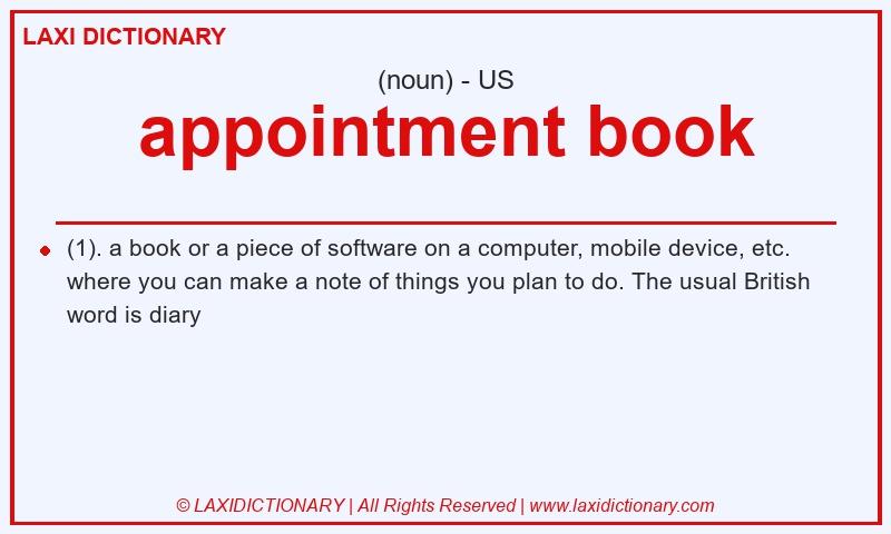 Definition appointment book in American English