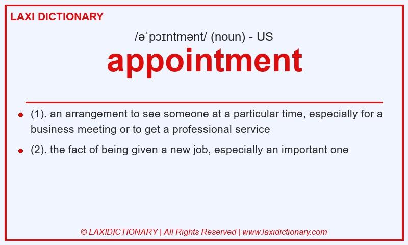Definition appointment in American English