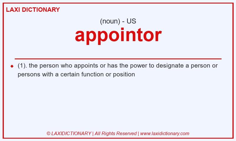 Definition appointor in American English