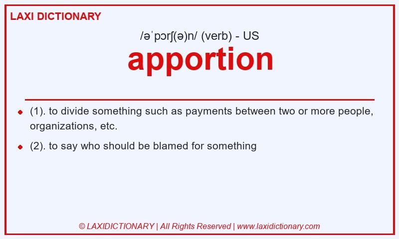 Definition apportion in American English