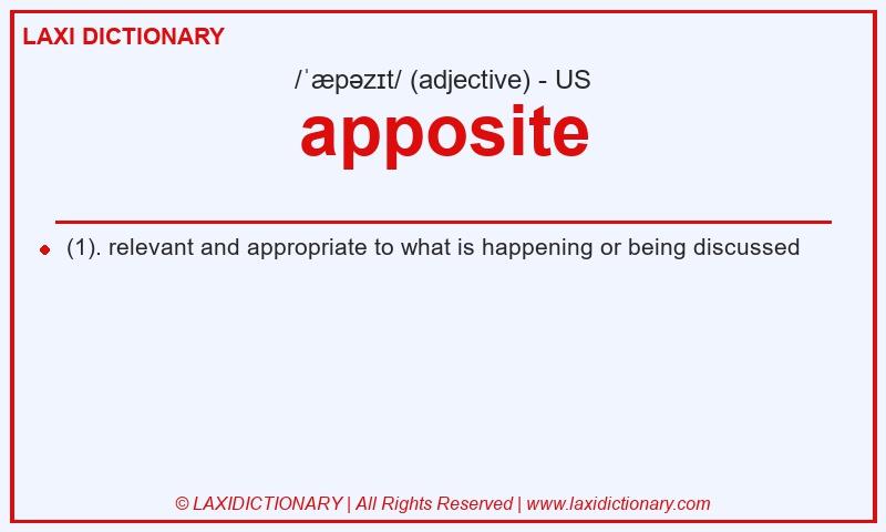 Definition apposite in American English