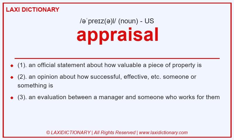 Definition appraisal in American English