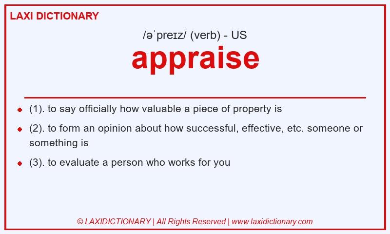 Definition appraise in American English