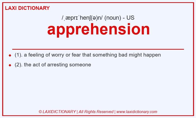 Definition apprehension in American English