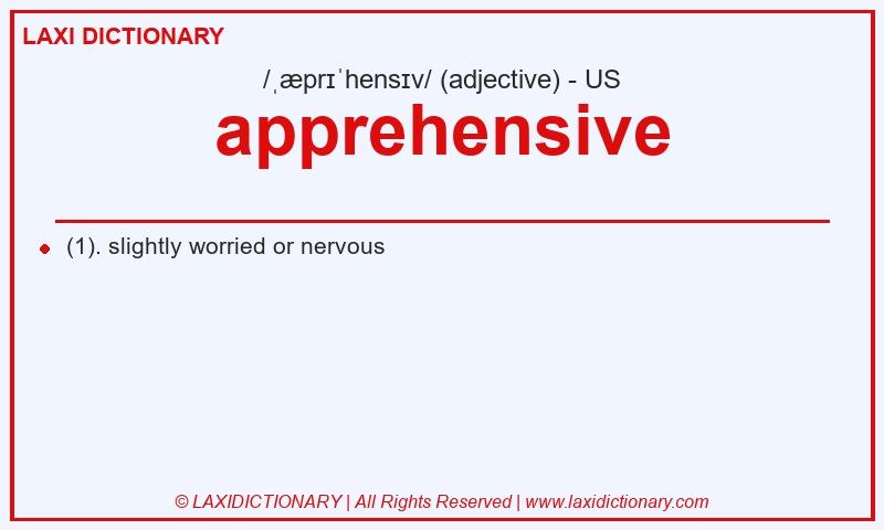 Definition apprehensive in American English