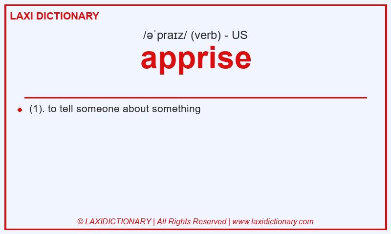 Definition apprise in American English