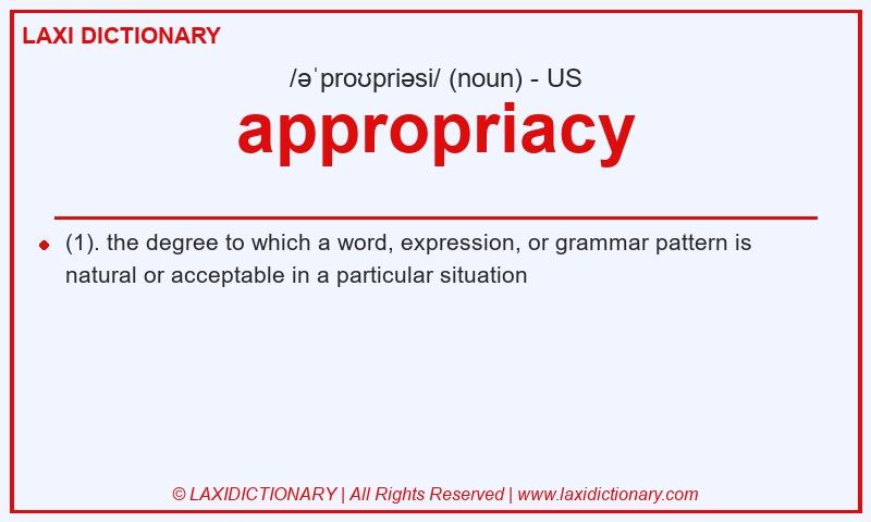 Definition appropriacy in American English
