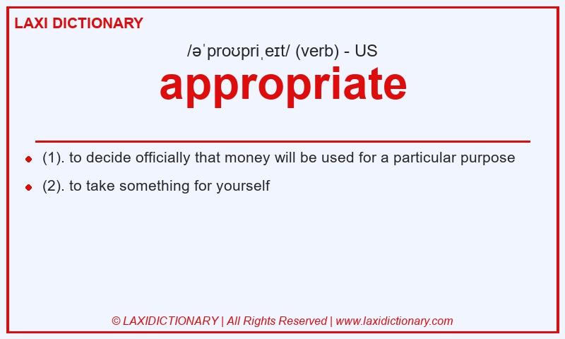 Definition appropriate in American English