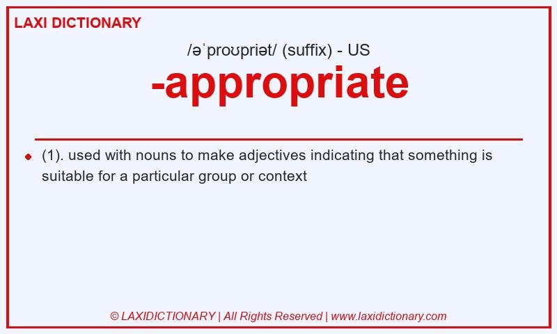 Definition -appropriate in American English