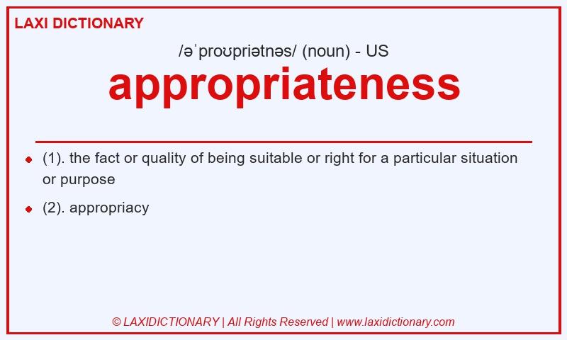 Definition appropriateness in American English
