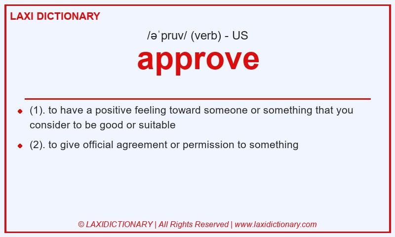 Definition approve in American English