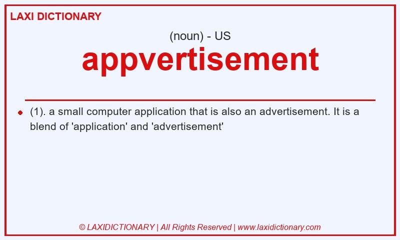 Definition appvertisement in American English