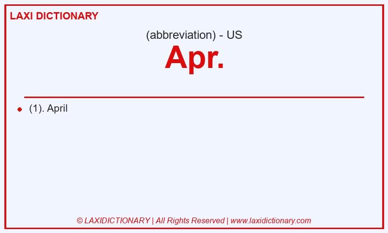Definition Apr. in American English