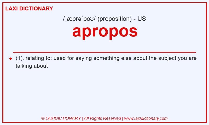 Definition apropos in American English