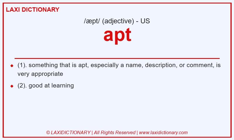 Definition apt in American English