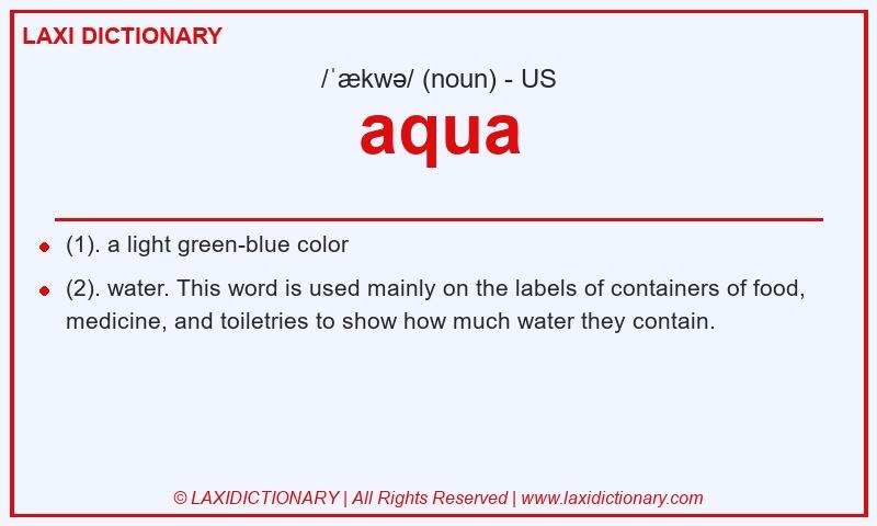 Definition aqua in American English