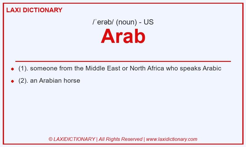 Definition Arab in American English