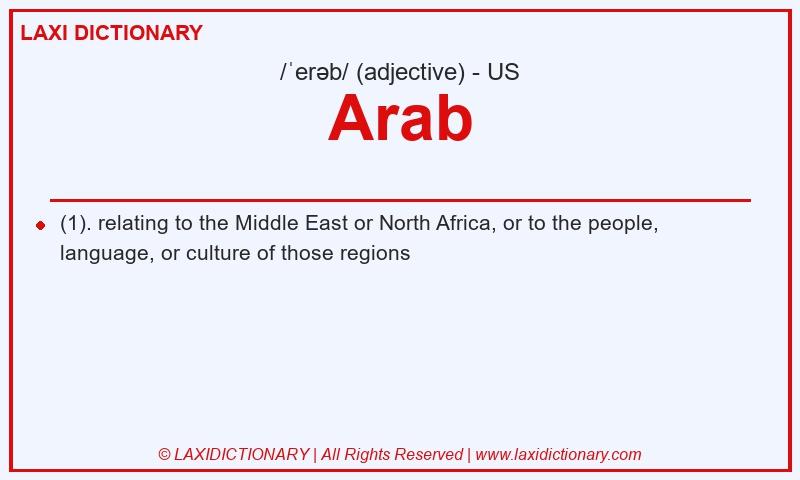 Definition Arab in American English